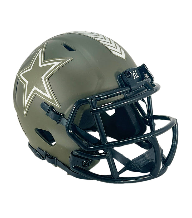 Deuce Vaughn Signed Dallas Cowboys Salute to Service  Mini Football Helmet (JSA)