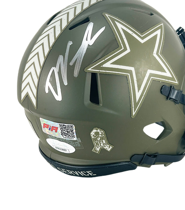 Deuce Vaughn Signed Dallas Cowboys Salute to Service  Mini Football Helmet (JSA)