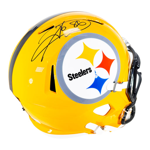 Hines Ward Signed Pittsburgh Steelers Gold Throwback Speed Full-Size Replica Football Helmet (JSA)