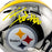 TJ Watt Signed Yellow Ink Pittsburgh Steelers Chrome Mini Football Helmet (Beckett)