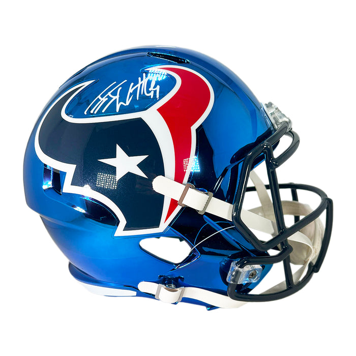 JJ Watt Signed Houston Texans Chrome Speed Full-Size Replica Football Helmet (JSA)