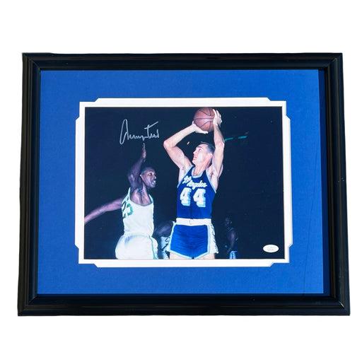 Jerry West Signed Los Angeles Pose 2 Basketball Framed 11x14 Photo (JSA)