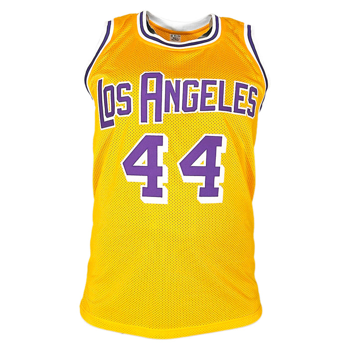 Jerry West Signed Los Angeles Yellow Throwback Basketball Jersey (JSA)