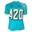 Ricky Williams Signed Puff Puff Run Smoke Weed Every Day Inscription Miami Pro Blue Football Jersey (Beckett)