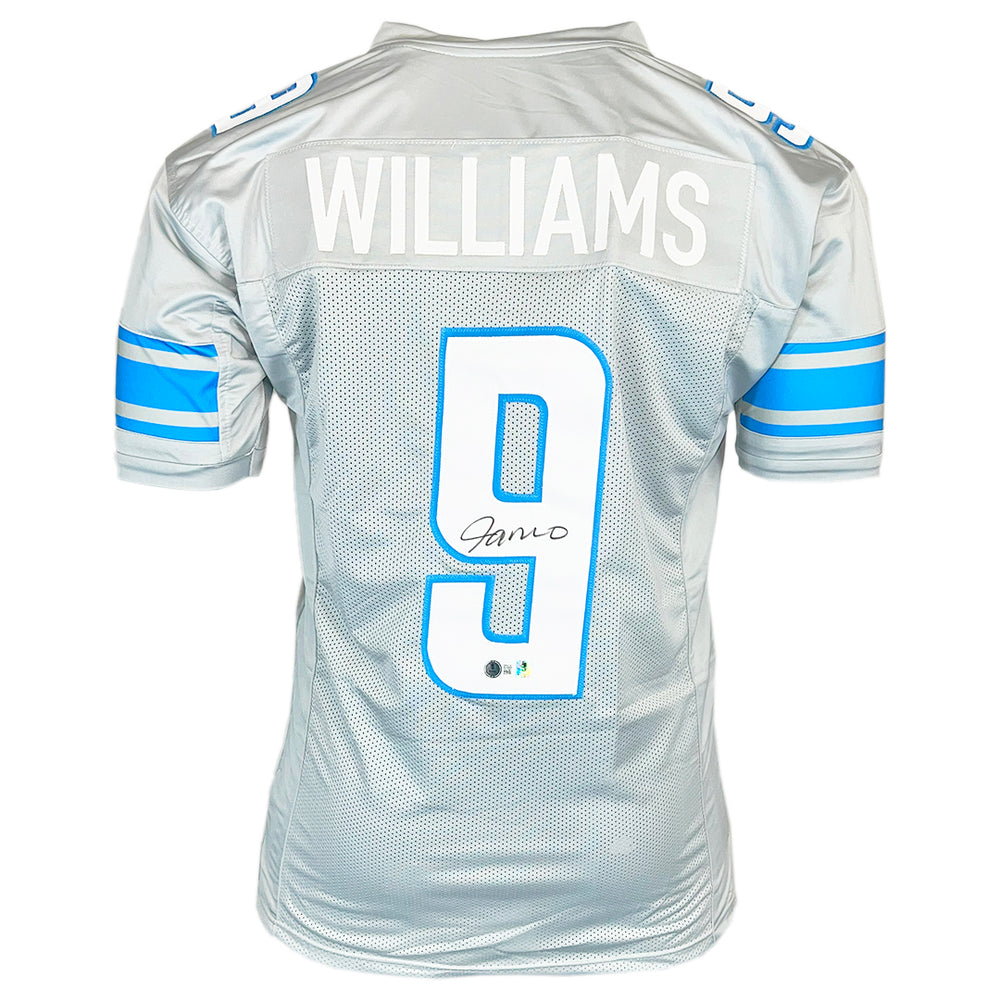 Jameson Williams Signed Detroit Grey Football Jersey (Beckett)