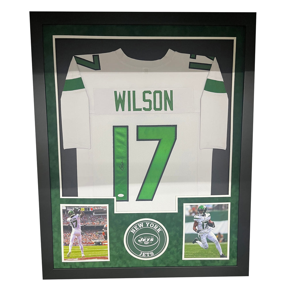 RSA Garrett Wilson Signed New York White Football Jersey (JSA)