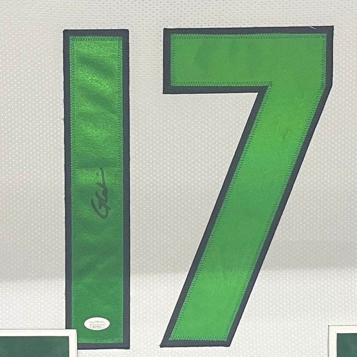 Garrett Wilson Authentic Signed Green Pro Style Framed Jersey JSA Witness