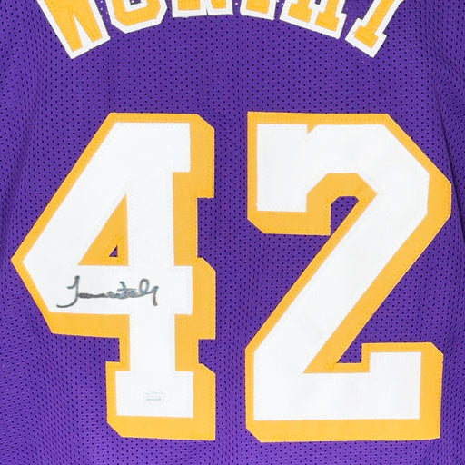 James Worthy Signed Los Angeles Purple Basketball Jersey (JSA)