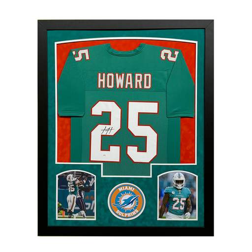 Xavien Howard Signed Miami Teal Custom Suede Matte Framed Football Jersey