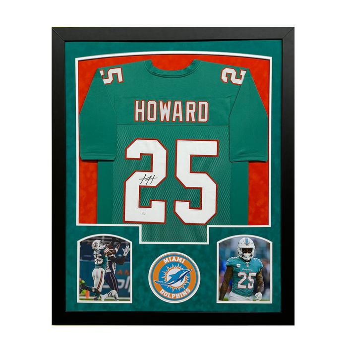 Xavien Howard Signed Miami Teal Custom Suede Matte Framed Football Jersey