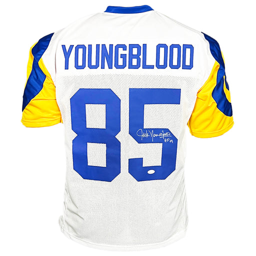 JACK YOUNGBLOOD SIGNED AUTOGRAPHED RAMS JERSEY HOF 01 Inscription