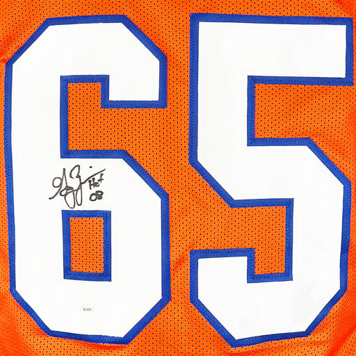 Gary Zimmerman Signed HOF 08 Inscription Denver Orange Football Jersey (JSA)