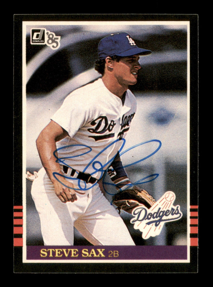 Steve Sax Autographed 1985 Donruss Card #418 Los Angeles Dodgers