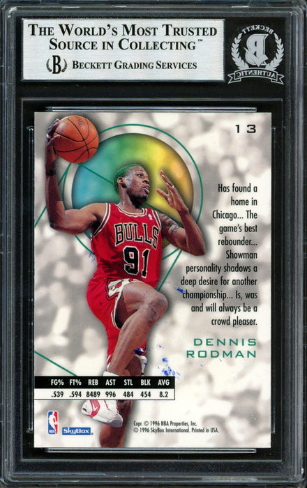  Bulls Dennis Rodman Autographed Red Jersey Beckett BAS