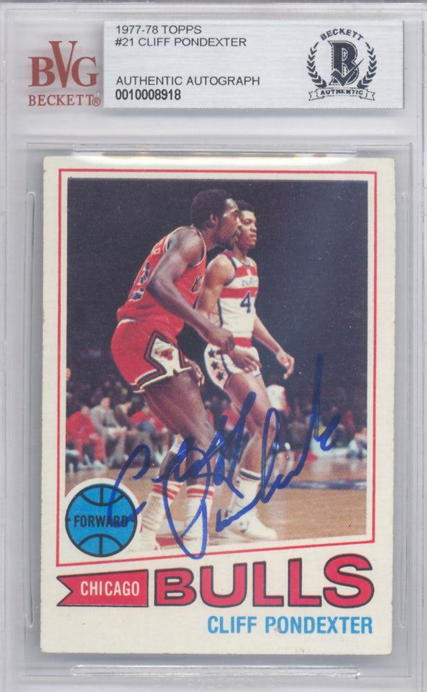 Cliff Pondexter Autographed 1977 Topps Card #21 Chicago Bulls Beckett BAS #10008918 - RSA
