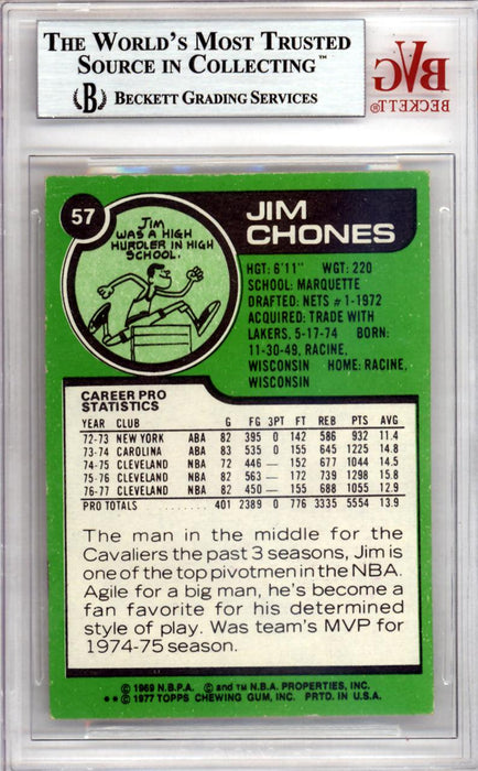 Jim Chones Autographed 1977 Topps Card #57 Cleveland Cavaliers Beckett BAS #10008934 - RSA