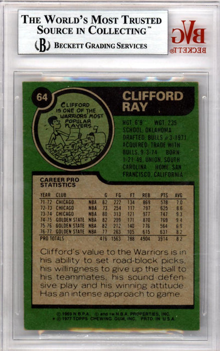Clifford Ray Autographed 1977 Topps Card #64 Golden State Warriors Beckett BAS #10008941 - RSA