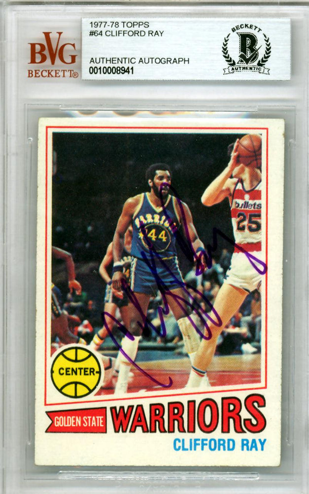 Clifford Ray Autographed 1977 Topps Card #64 Golden State Warriors Beckett BAS #10008941 - RSA