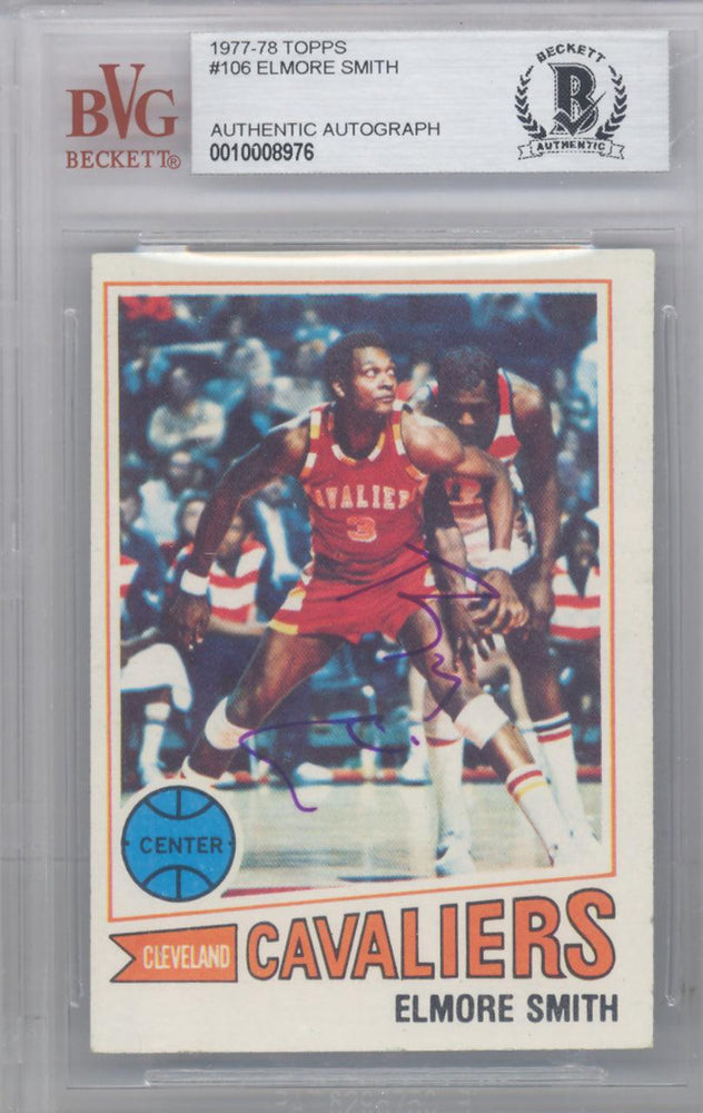 Elmore Smith Autographed 1977 Topps Card #106 Cleveland Cavaliers Beckett BAS #10008976 - RSA