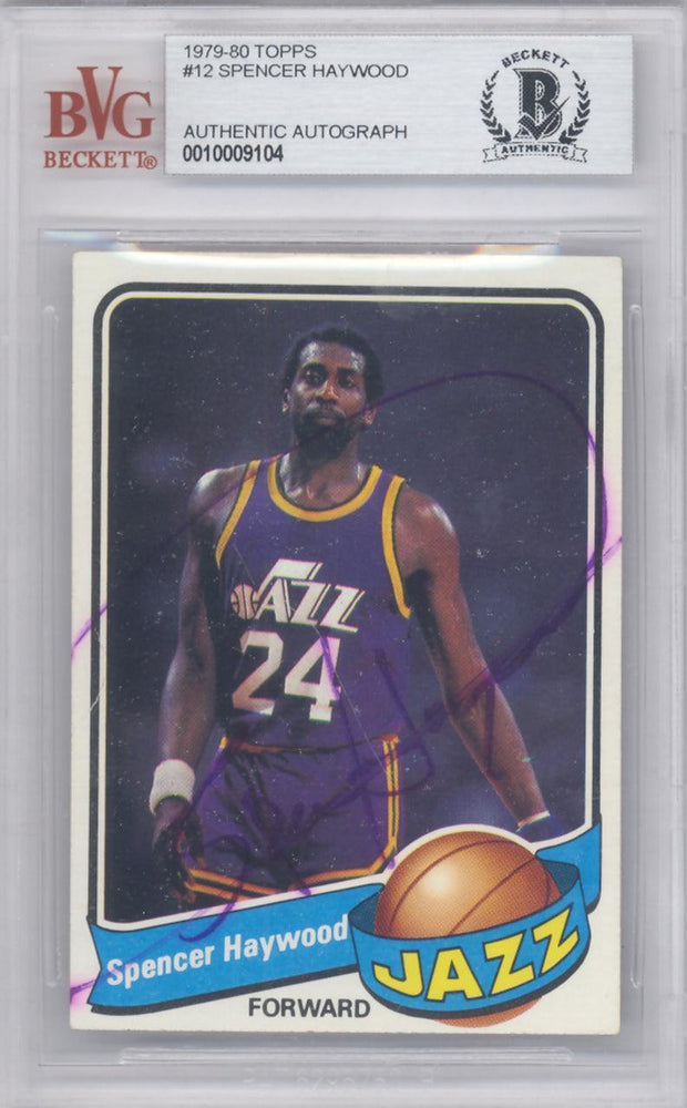Spencer Haywood Autographed 1979 Topps Card #12 New Orleans Jazz Beckett BAS #10009104 - RSA