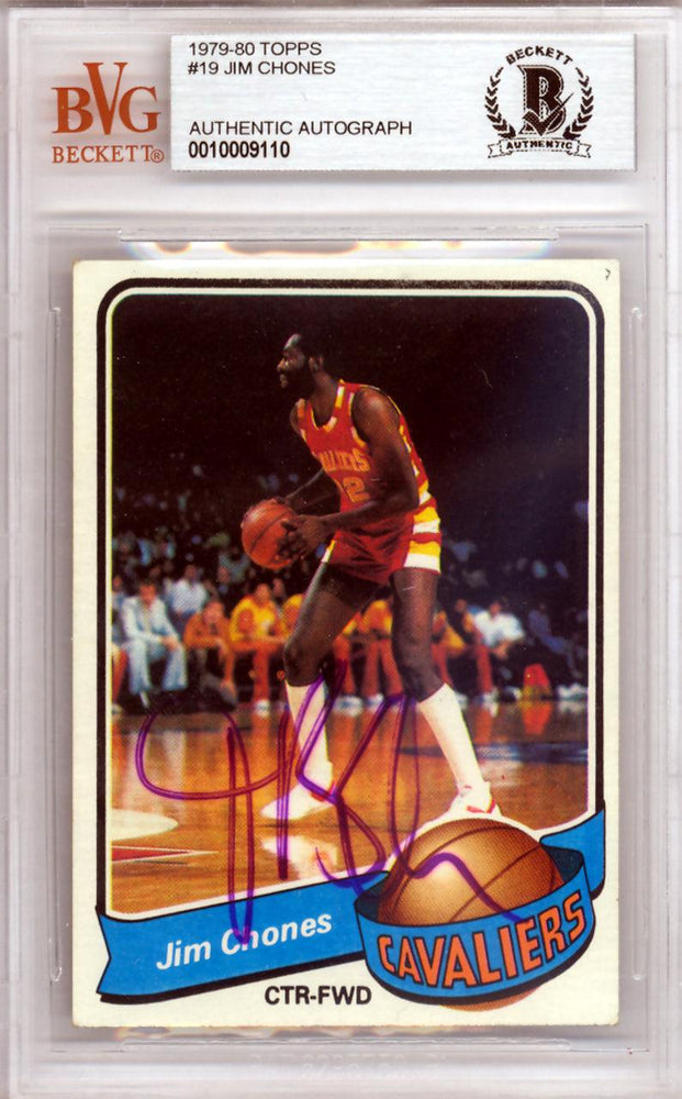 Jim Chones Autographed 1979 Topps Card #19 Cleveland Cavaliers Beckett BAS #10009110 - RSA