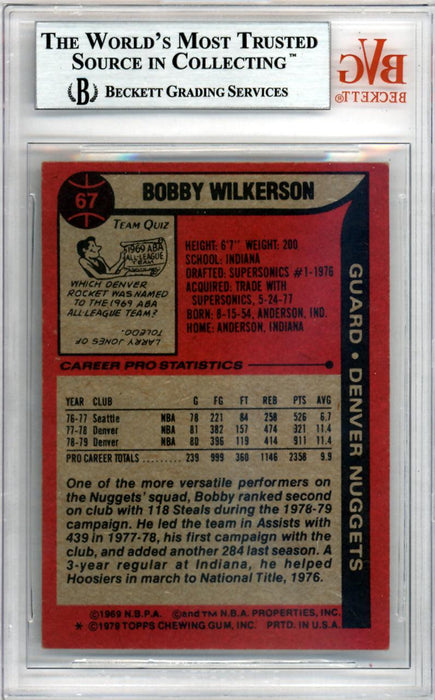 Bobby Wilkerson Autographed 1979 Topps Card #67 Denver Nuggets Beckett BAS #10009145 - RSA
