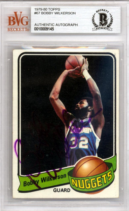 Bobby Wilkerson Autographed 1979 Topps Card #67 Denver Nuggets Beckett BAS #10009145 - RSA