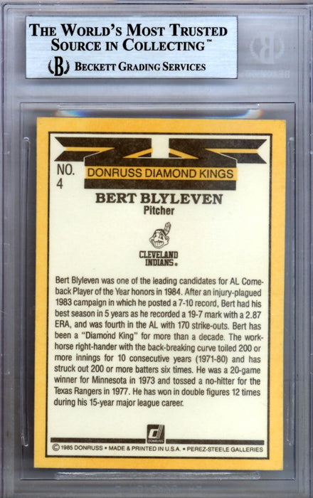 Bert Blyleven Autographed 1985 Donruss Card #4 Cleveland Indians Beckett  BAS #10009320