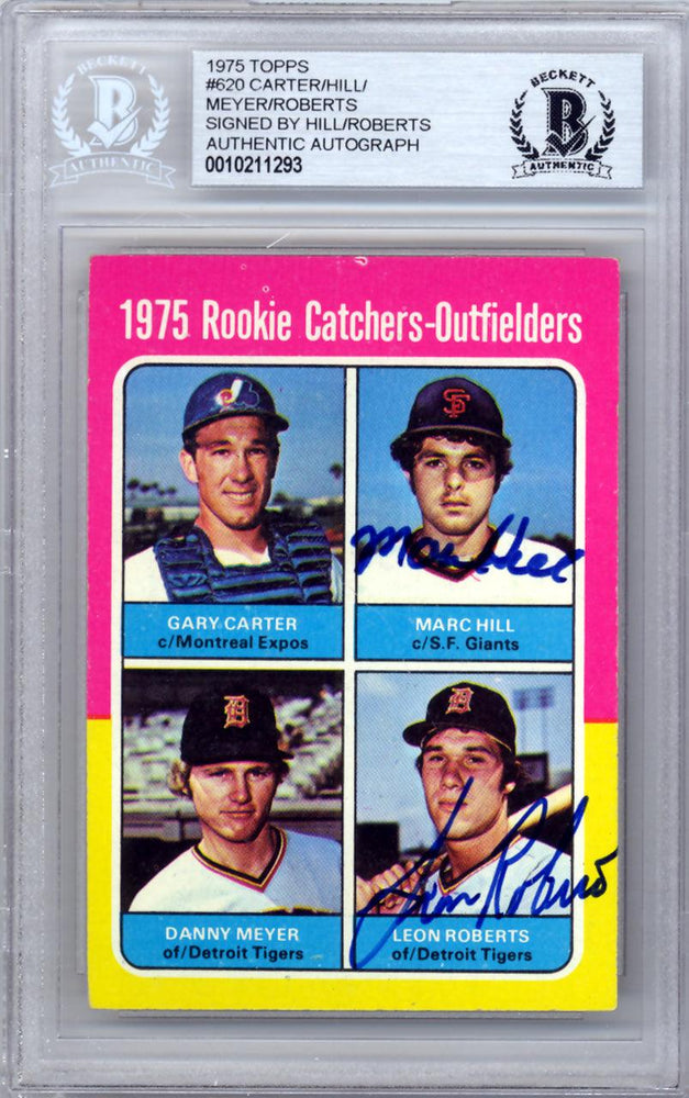 Marc Hill & Leon Roberts Autographed 1975 Topps Rookie Card #620 Beckett BAS #10211293 - RSA