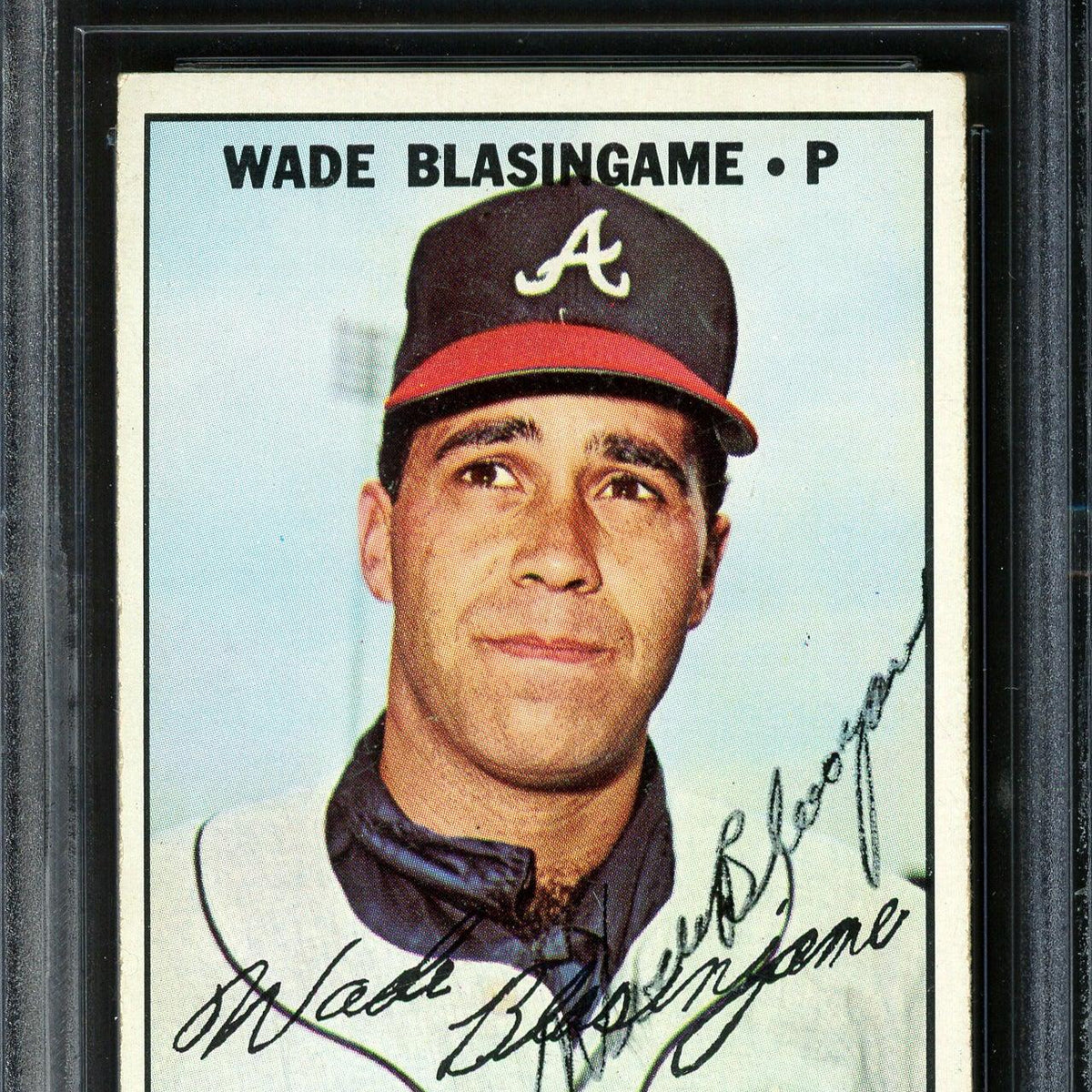 Wade Blasingame Autographed 1967 Topps Card #119 Atlanta Braves High N — RSA
