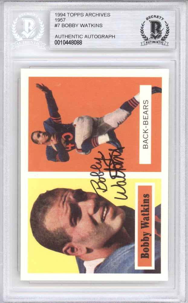 Bobby Watkins Autographed 1994 1957 Topps Archives Card #7 Chicago Bea — RSA