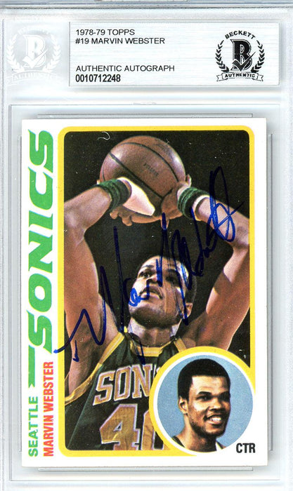 Marvin Webster Autographed 1978-79 Topps Card #19 Seattle Supersonics Beckett BAS #10712248 - RSA
