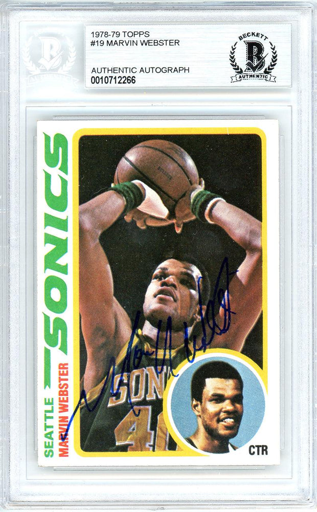 Marvin Webster Autographed 1978-79 Topps Card #19 Seattle Supersonics Beckett BAS #10712266 - RSA