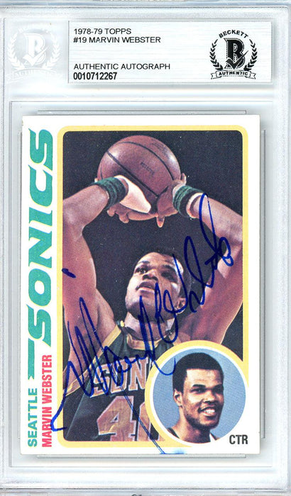 Marvin Webster Autographed 1978-79 Topps Card #19 Seattle Supersonics Beckett BAS #10712267 - RSA