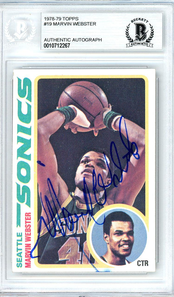 Marvin Webster Autographed 1978-79 Topps Card #19 Seattle Supersonics Beckett BAS #10712267 - RSA
