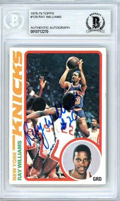 Ray Williams Autographed 1978-79 Topps Rookie Card #129 New York Knicks Beckett BAS #10712270 - RSA