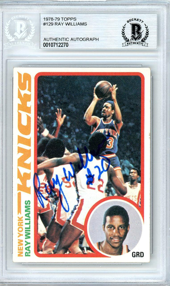 Ray Williams Autographed 1978-79 Topps Rookie Card #129 New York Knicks Beckett BAS #10712270 - RSA