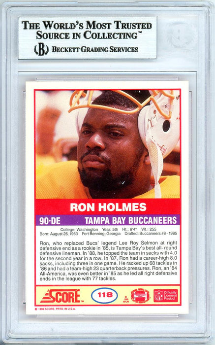 Ron Holmes Autographed 1989 Score Card #118 Tampa Bay Buccaneers Beckett BAS #10737463 - RSA