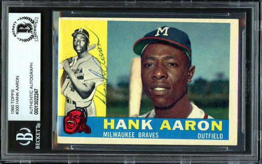 Hank Aaron Atlanta Braves Signed League Baseball Vintage Signature