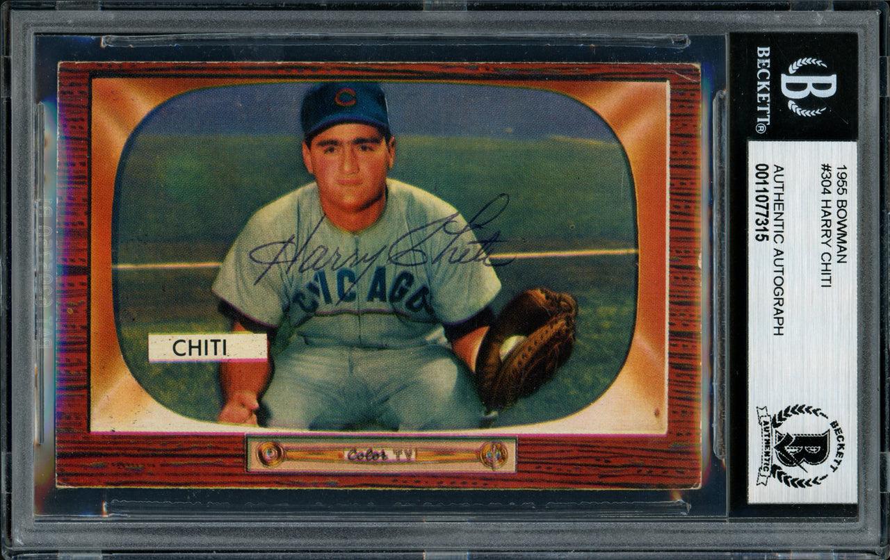 Harry Chiti Autographed 1955 Bowman Card #304 Chicago Cubs Beckett BAS #11077315 - RSA
