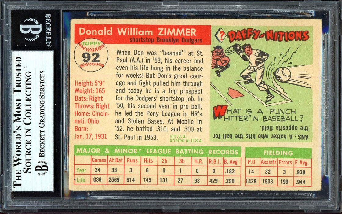 Don Zimmer Baseball Cards 1950s & 1960s