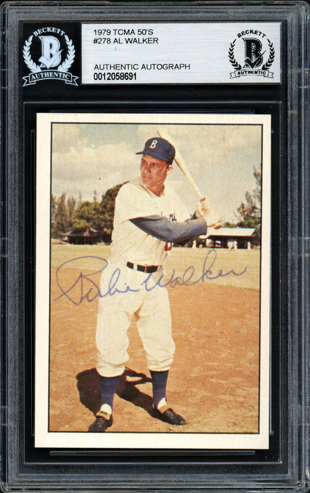 Al "Rube" Walker Autographed 1979 TCMA Card #278 Brooklyn Dodgers Beckett BAS #12058691 - RSA