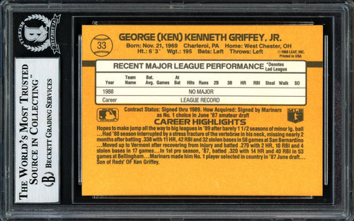 Ken Griffey Jr. Autographed 1989 Donruss Rookie Card #33 Seattle Mariners Vintage Signature Beckett BAS #12058786 - RSA