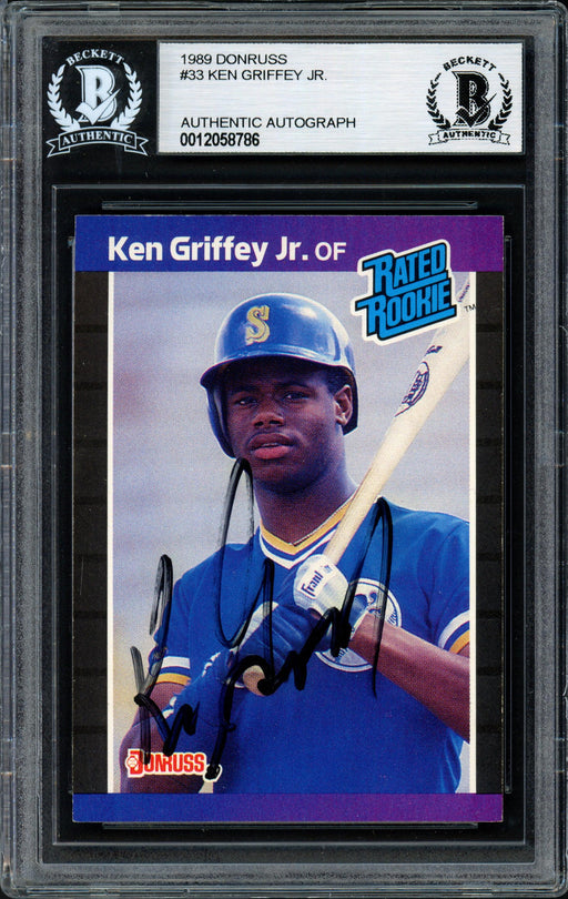 Ken Griffey Jr. Autographed 1989 Donruss Rookie Card #33 Seattle Mariners Vintage Signature Beckett BAS #12058786 - RSA