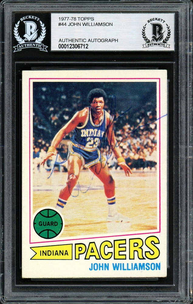 John Williamson Autographed 1977-78 Topps Card #44 Indiana Pacers Beckett BAS #12306712 - RSA