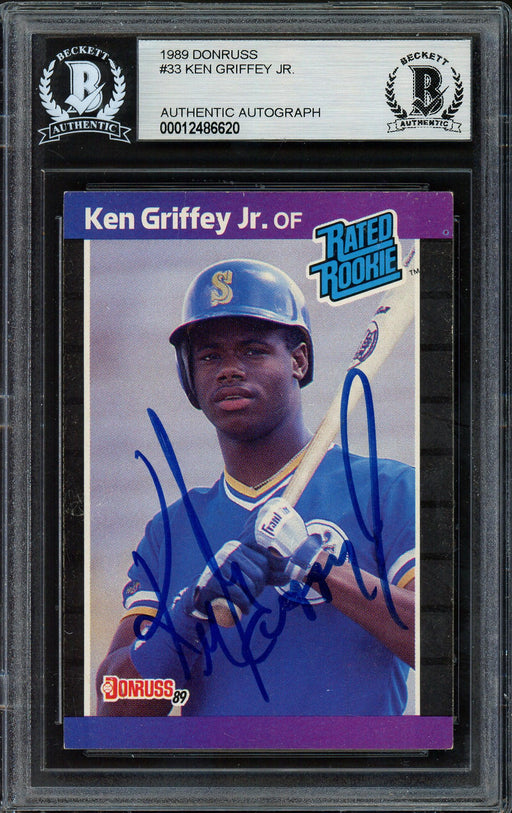 Ken Griffey Jr. Autographed 1989 Donruss Rookie Card #33 Seattle Mariners Vintage Rookie Era Beckett BAS #12486620 - RSA