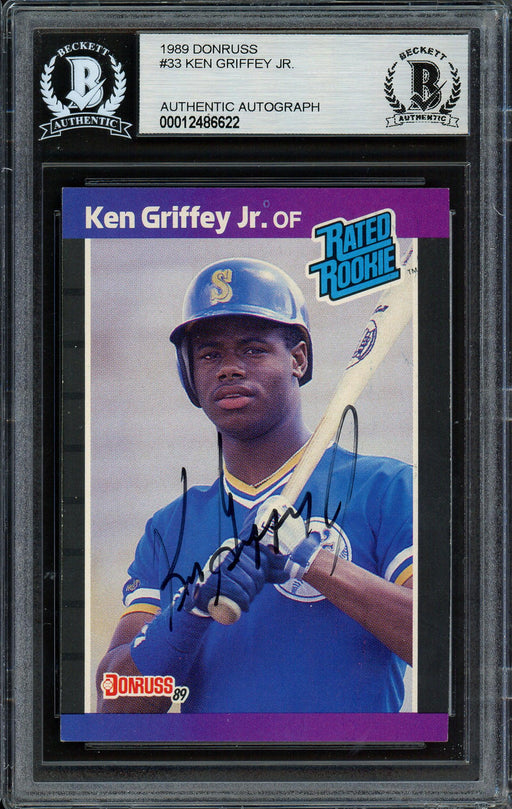 Ken Griffey Jr. Autographed 1989 Donruss Rookie Card #33 Seattle Mariners Vintage Rookie Era Beckett BAS #12486622 - RSA