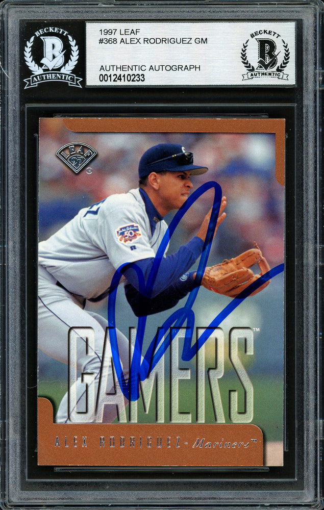 Alex Rodriguez Autographed 1997 Leaf Gamers Card #368 Seattle Mariners Beckett BAS #12410233 - RSA