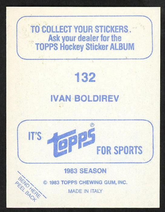 Ivan Boldirev Autographed 1983-84 Topps Sticker Card #132 Detroit Red Wings SKU #154079 - RSA