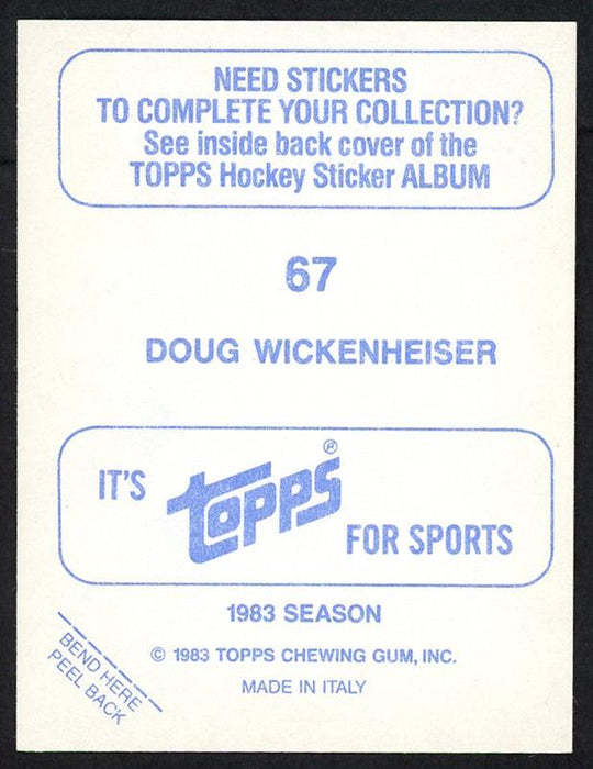 Doug Wickenheiser Autographed 1983-84 Topps Sticker Card #67 Montreal Canadiens SKU #154090 - RSA